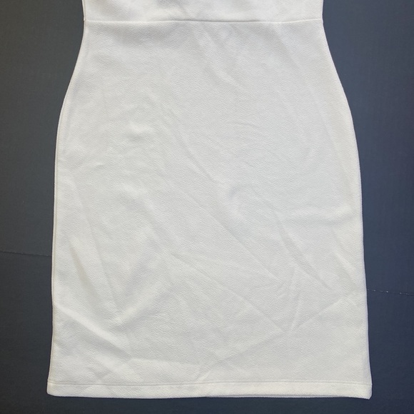 New GUESS Ruffle V-Neck White Dress SZ S - Picture 6 of 6